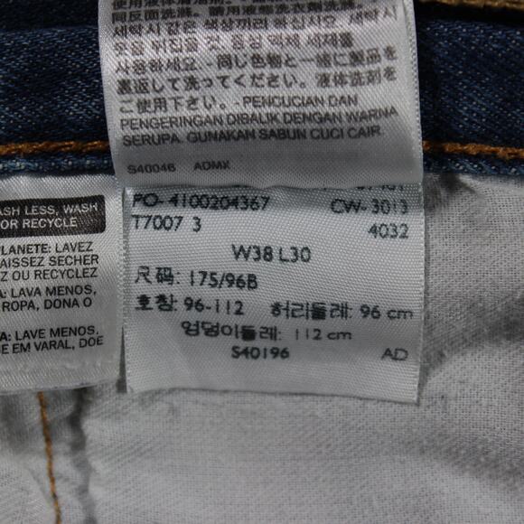 Levis 501 Jeans Mens 38x30 Blue Medium Wash Straight Button Fly - Picture 5 of 11